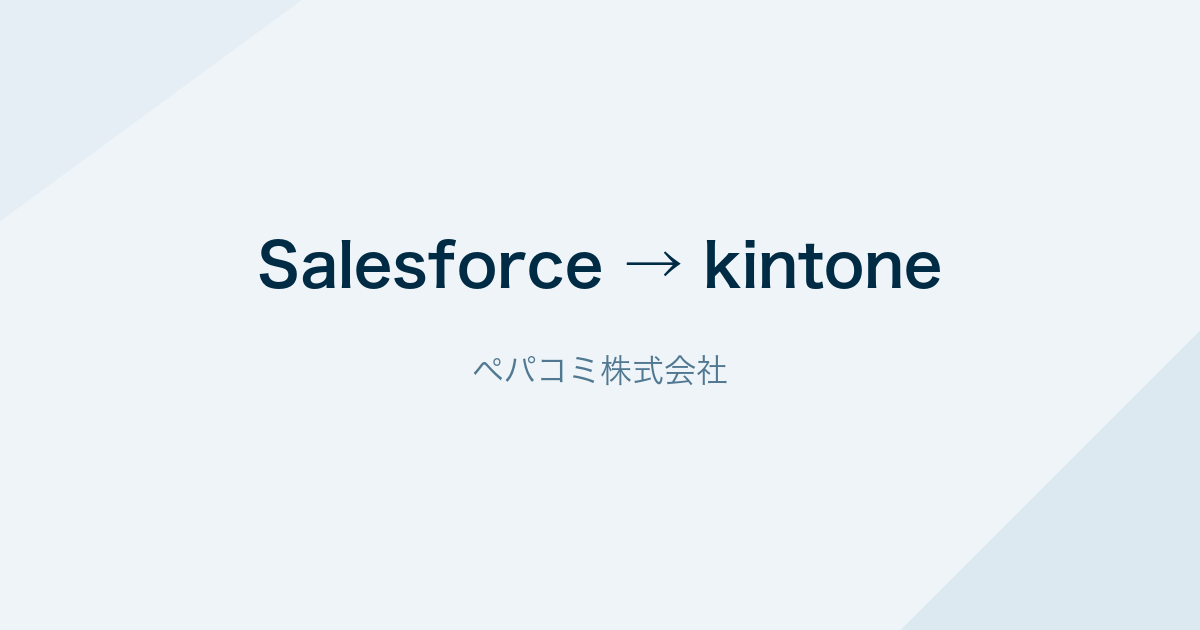 Salesforceからkintoneへの乗り換え(ペパコミ株式会社)